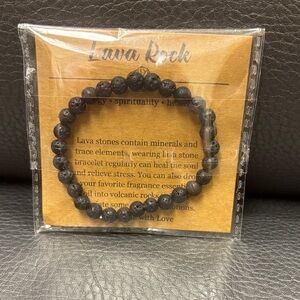 Lava Rock Black Bracelet